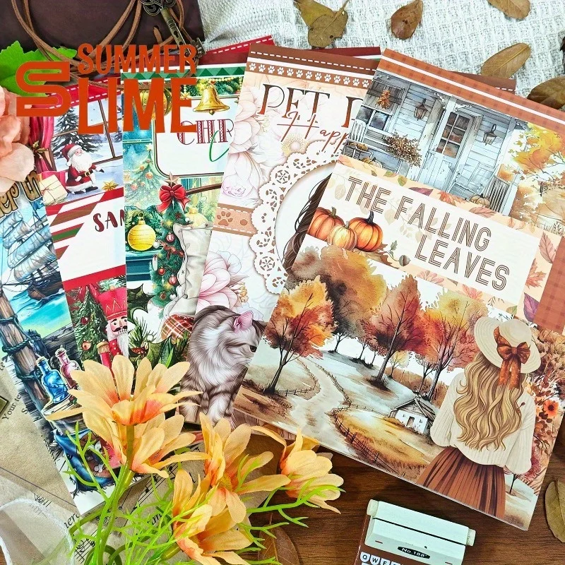20 arkuszy Duży rozmiar Świąteczna książka z naklejkami Wodoodporny zestaw naklejek Washi PET o podwójnym miejscu Scrapbooking Dekoracja świąteczna