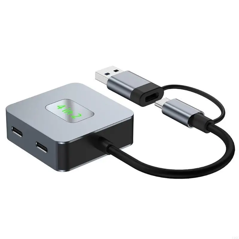 Adaptador USB C para USB Hubs 4 1 USB3.0 para computadores tablets e smartphone d5qc