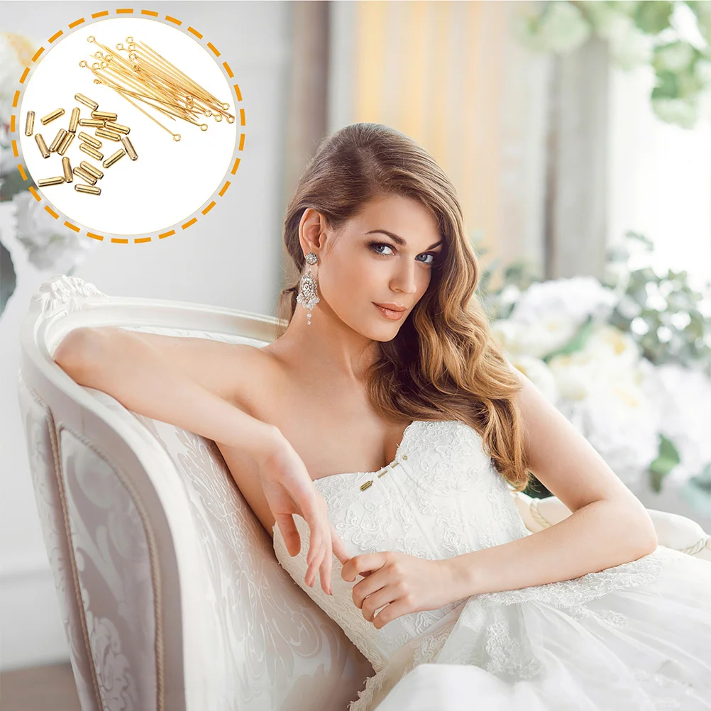 

30Pcs Copper Brooch Pin Base 70mm Long Needle Eye Pins Stopper Ends Lapel Pin Hat Scarf Jewelry DIY Brooch Base