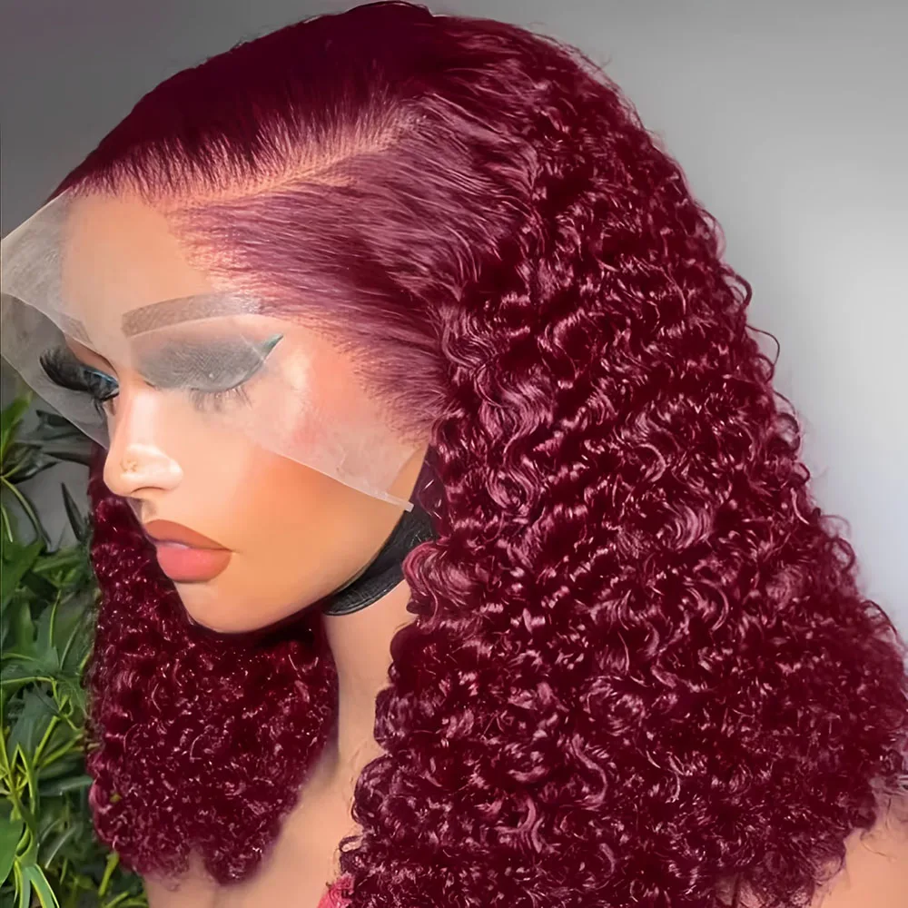 8-14-inch-99j-burgundy-curly-wave-bob-wig-13x4-transparent-lace-frontal-wig-100-brazilian-human-hair-wig-180-density