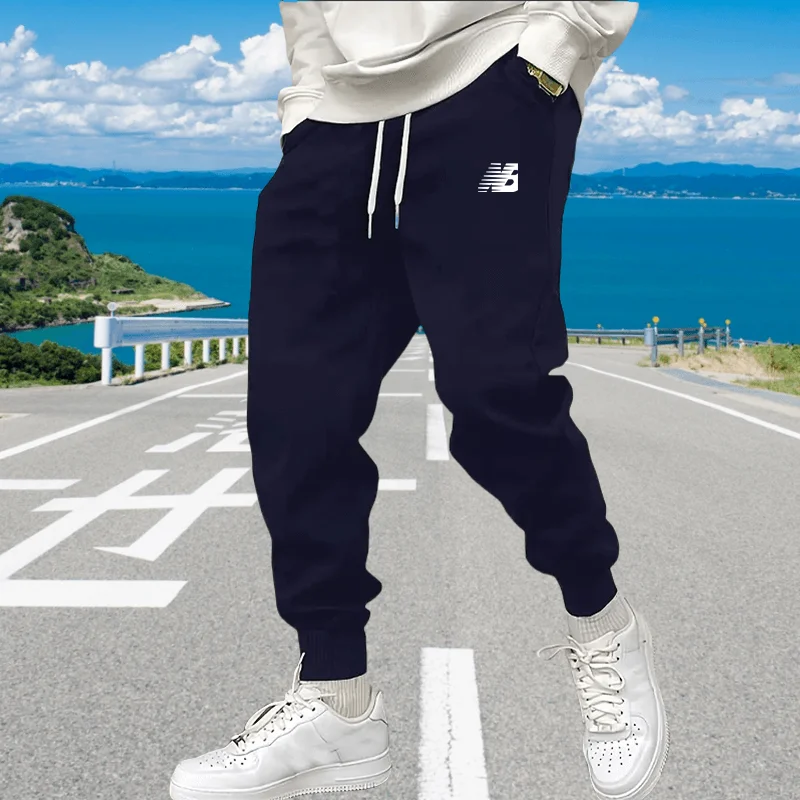 2024 Men's Autumn And Winter leisure Sports Pants Knitted All Match Breathable loose Simple Men's Personality Pants