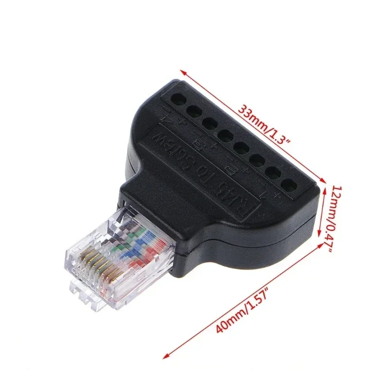 8 Pin AV Terminal Screw Adapter Converter Block Plug for CCTV camera RJ45 Ethernet Male To