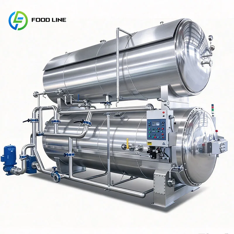 Industrial Water Bath Retort Full Immersion Machine for Canned Beans Corn Mushrooms and Legumes Customized