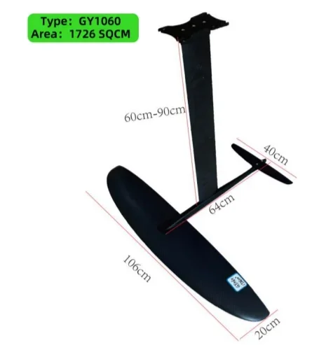 

High-Quality GY1060 Carbon Fiber Integrated Front Wing Lightweight Water Sports Hydrofoil Surfboard