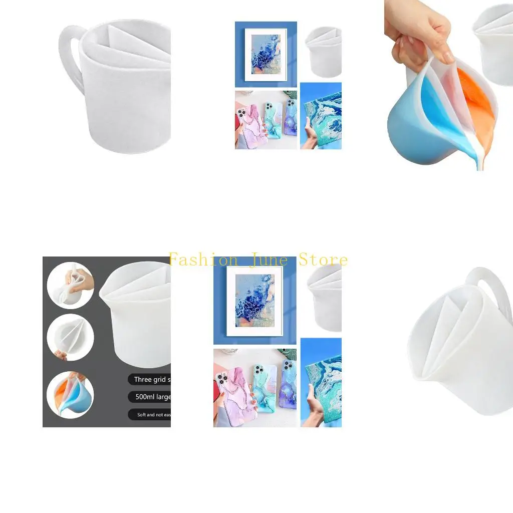 

N5KA Reusable Silicone Craft Cup 500ML with for Paint Mixing