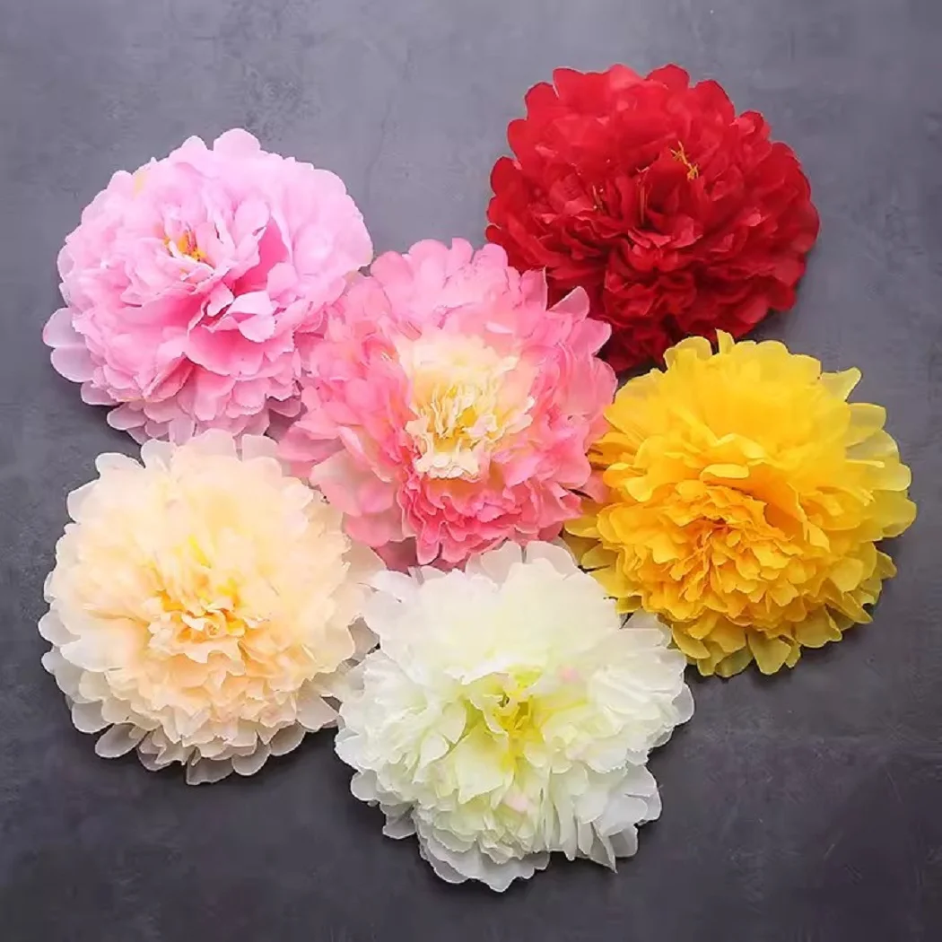 Simulated Big Peony Flower Lantern Stage Performance Artificial Flower Plastic Silk Cloth Flower Head Kindergarten Wrist Flower