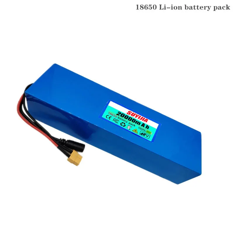 True Capacity XT60/T Plug 48V Lithium-ion Battery Pack 13S2P 20Ah Built-in BMS, Suitable for Electric Bicycle 54.6V 2A Charger