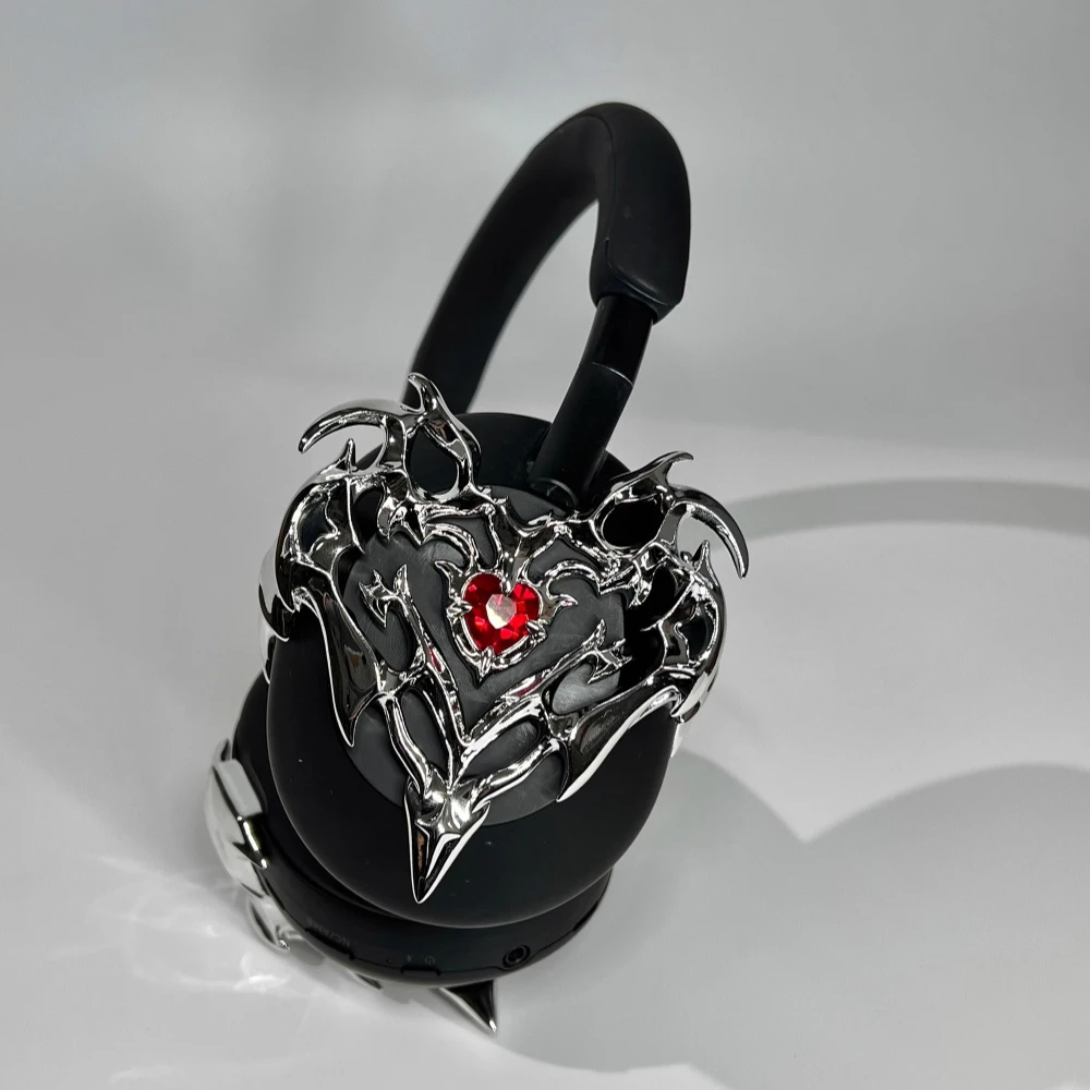 for SONY XM5/6 Case Headphone Case Electroplated Love Custom for SONY WH-1000 XM5 Headphones Attachment Y2K Earphone Accessories