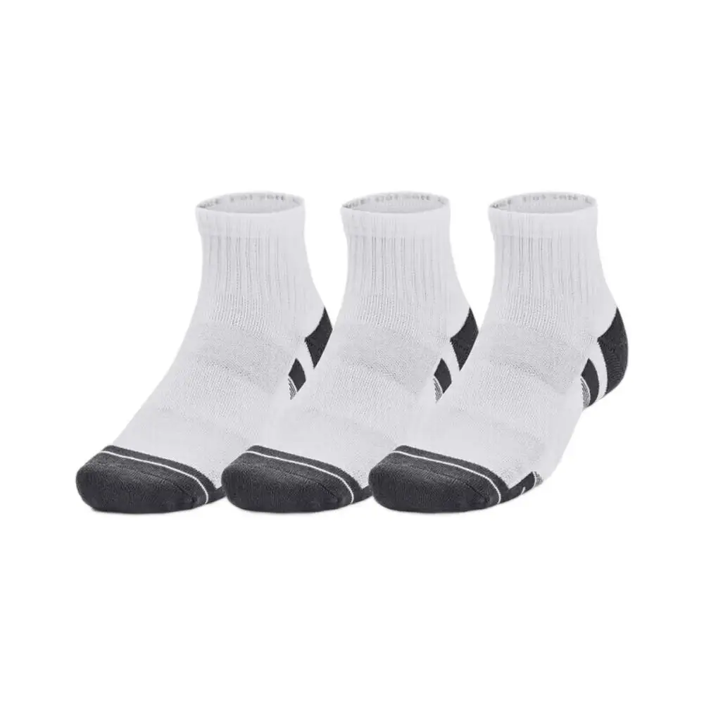 

Under Armour Socks: Fitness Training Socks, Sporty, Fashionable, Comfortable, Unisex Short Socks, 3-Pack, White 1379528-100