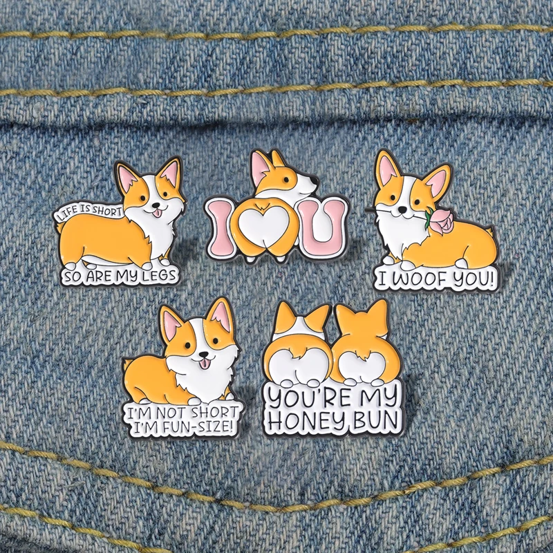 Cute Corgi Dog Enam… - image