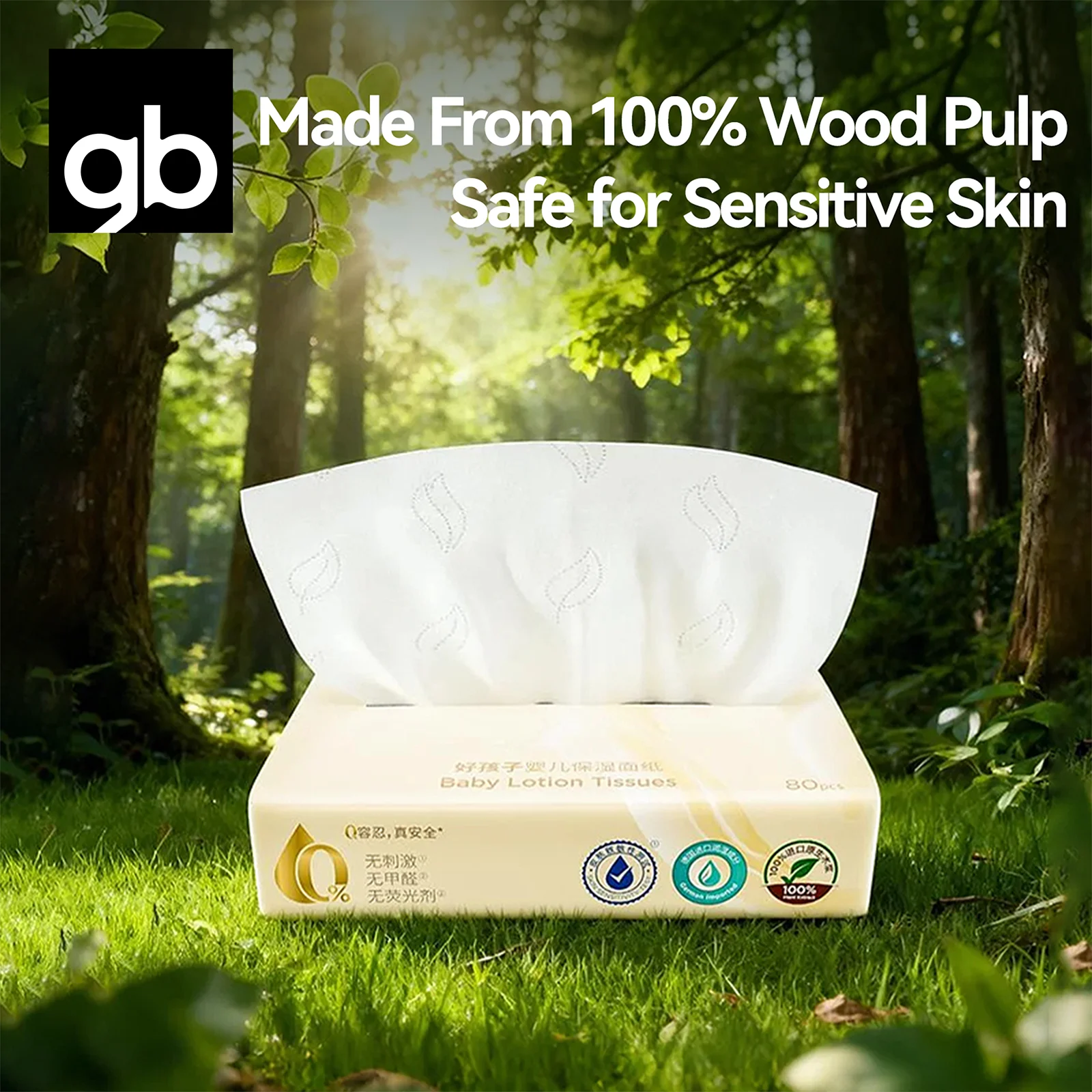 Babylotion gezichtsdoekjes, zacht en reisformaat, hypoallergeen voor de gevoelige huid en baby, hydraterend en schoon zacht