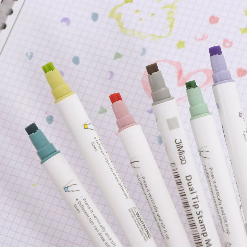 

Stars Moon Children's Seal Watercolor Pen Heart Graffiti Double Headed Seal Pen Handmade DIY Fluorescent Marker