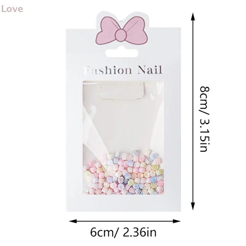 [L & P] 100 قطعة ثلاثية الأبعاد برعم صغير مسمار الفن السحر حجر الراين مختلط الألوان الراتنج ثلاثي الأبعاد زهرة مسمار الديكور DIY بها بنفسك اكسسوارات