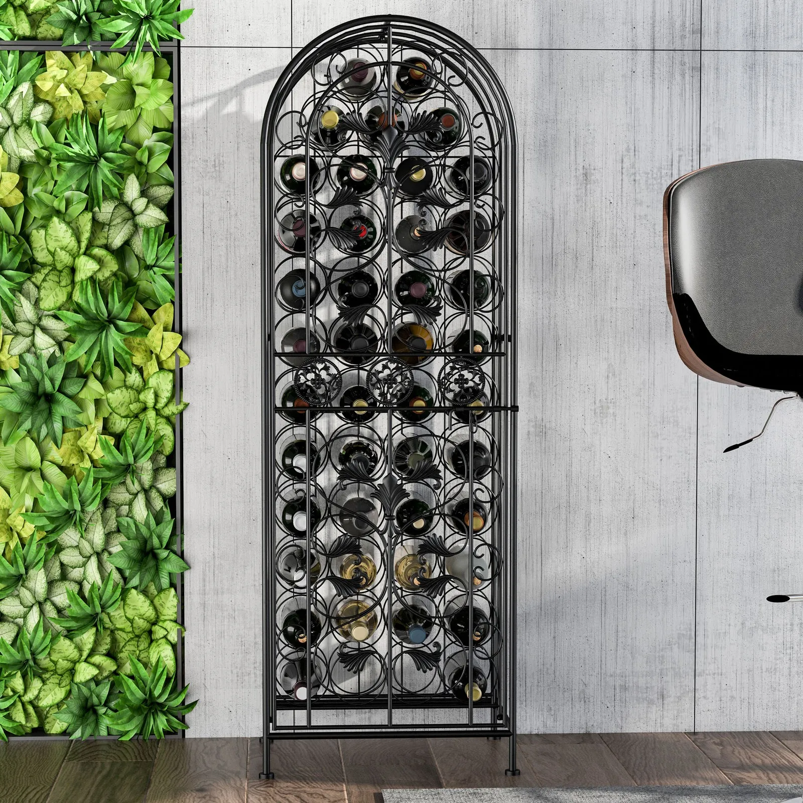 Home Bar Stand - Free Standing Wine Rack 45 Bottle