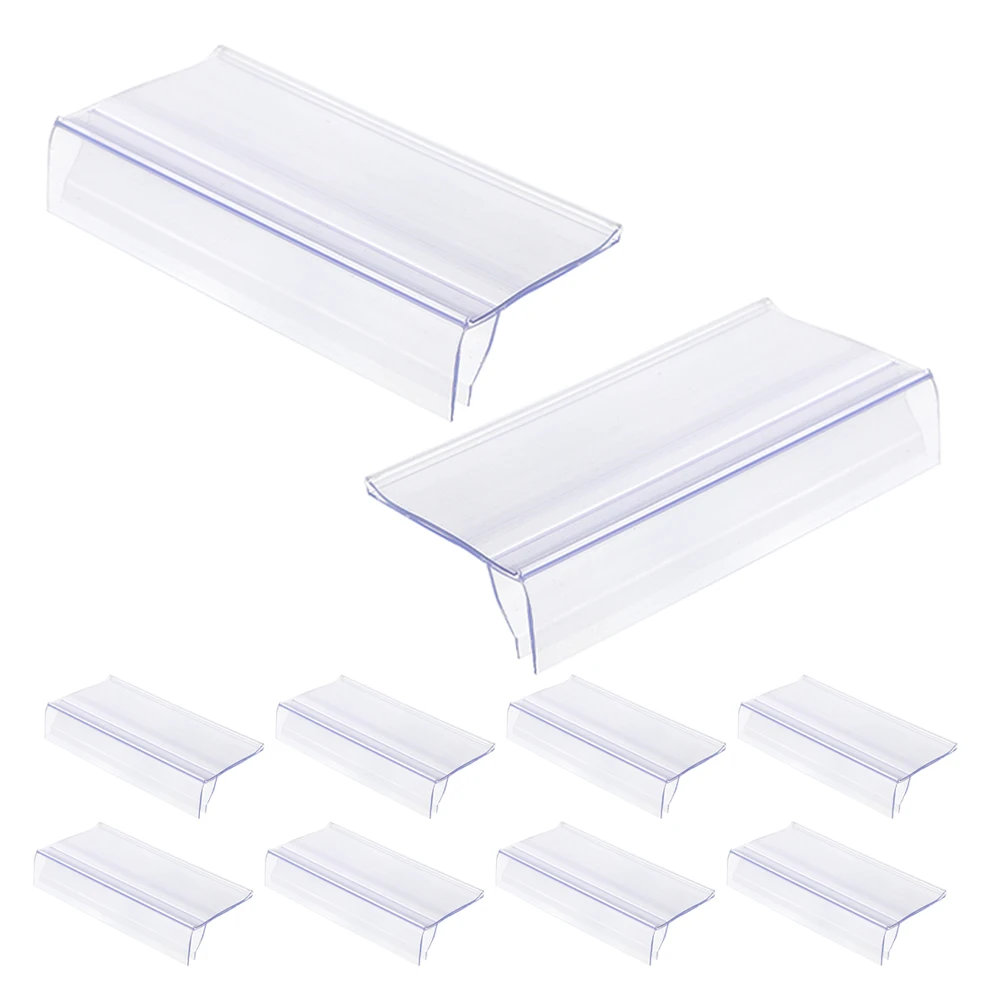 

20 Pcs Price Tag Holder Transparent Plastic Wire Shelf Label Card Slot Display Store Retail Sign Clear Moveable Stable