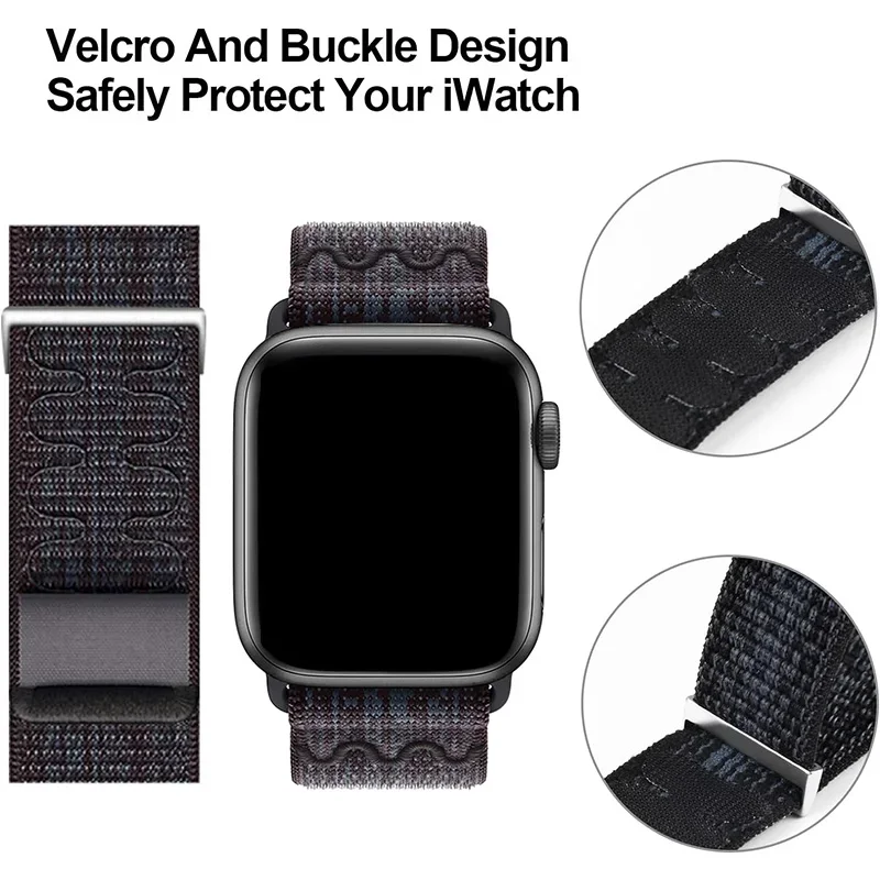 Ремешок нейлоновый для Apple Watch Band Ultra 49 мм, спортивный браслет для iWatch 10 9 8 7 6 5 SE, 45 мм 44 мм 41 мм 40 мм 46/42 мм