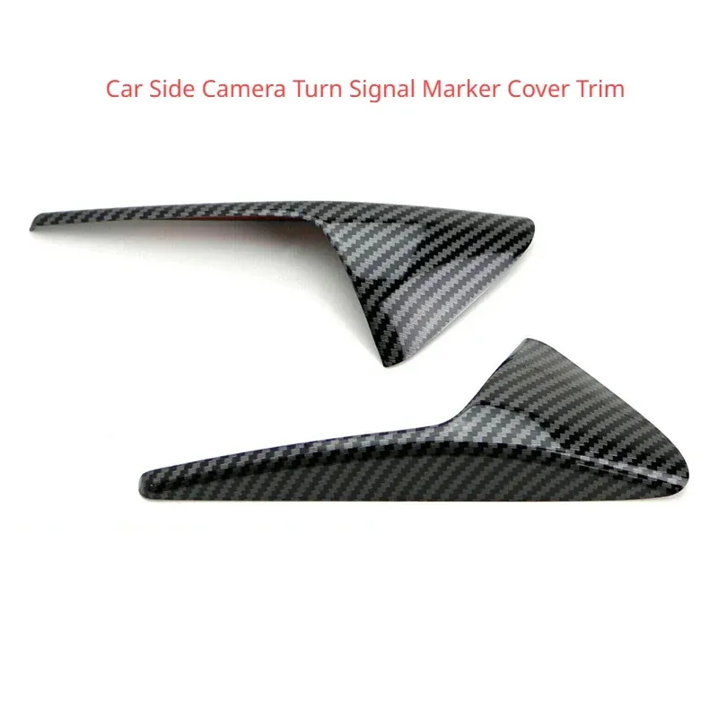 2 قطعة سيارة بدوره إشارة غطاء علامات جانبية غطاء مرآة الكاميرا ملصقات الكسوة ل تسلا نموذج 3 X S ألياف الكربون الأسود السيارات التصميم