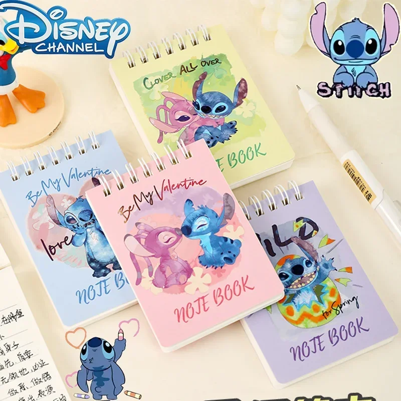 

Портативный карманный блокнот Disney Stitch, мультяшный мини-блокнот A7, дневник на 80 страниц, офисные и школьные принадлежности