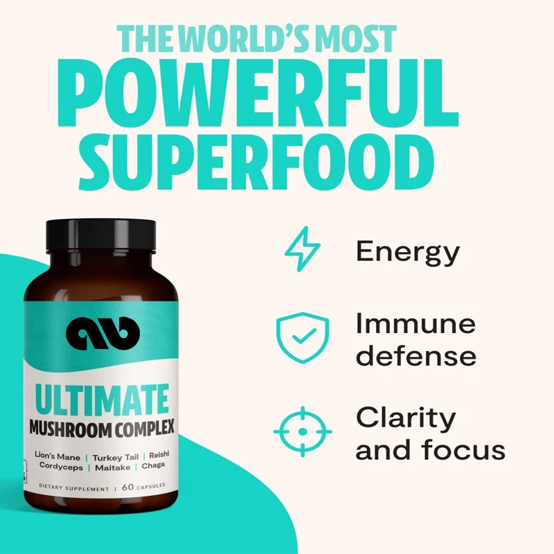 

Ultimate Mushroom Complex - Used for Immunity, Energy, Memory, and Concentration (60 capsules)