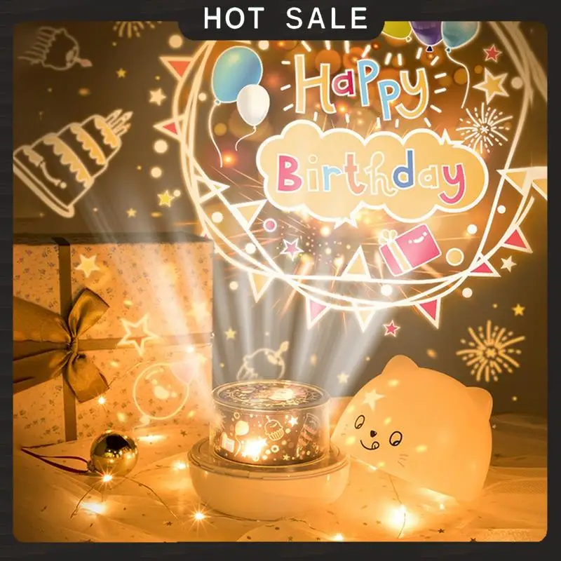 24-Hour Delivery Children's USB Rechargeable LED Night Lamp Cute Bear Rotate Light Starry Music Projector For Kids Bedroom For K