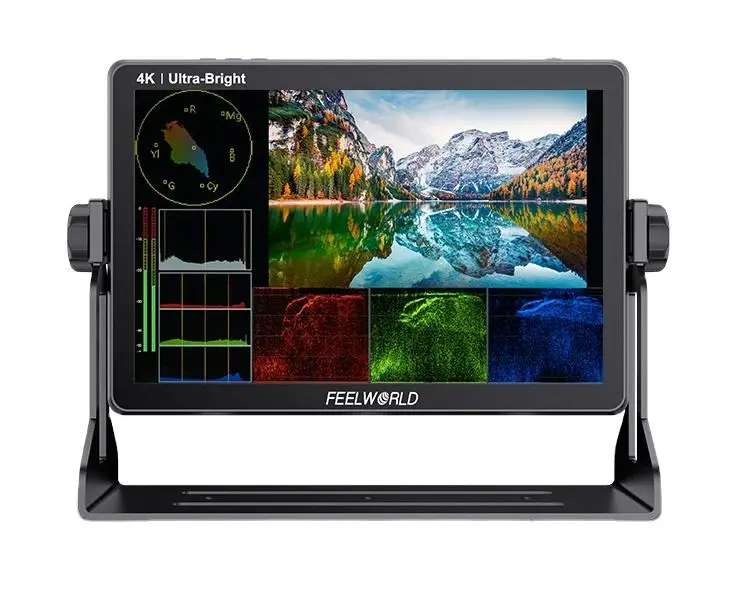 

Feelworld LUT11S 10.1 Inch High Bright 2000Nit 3G-SDI 4K Input Output IPS Panel Touch Screen DSLR Camera Field