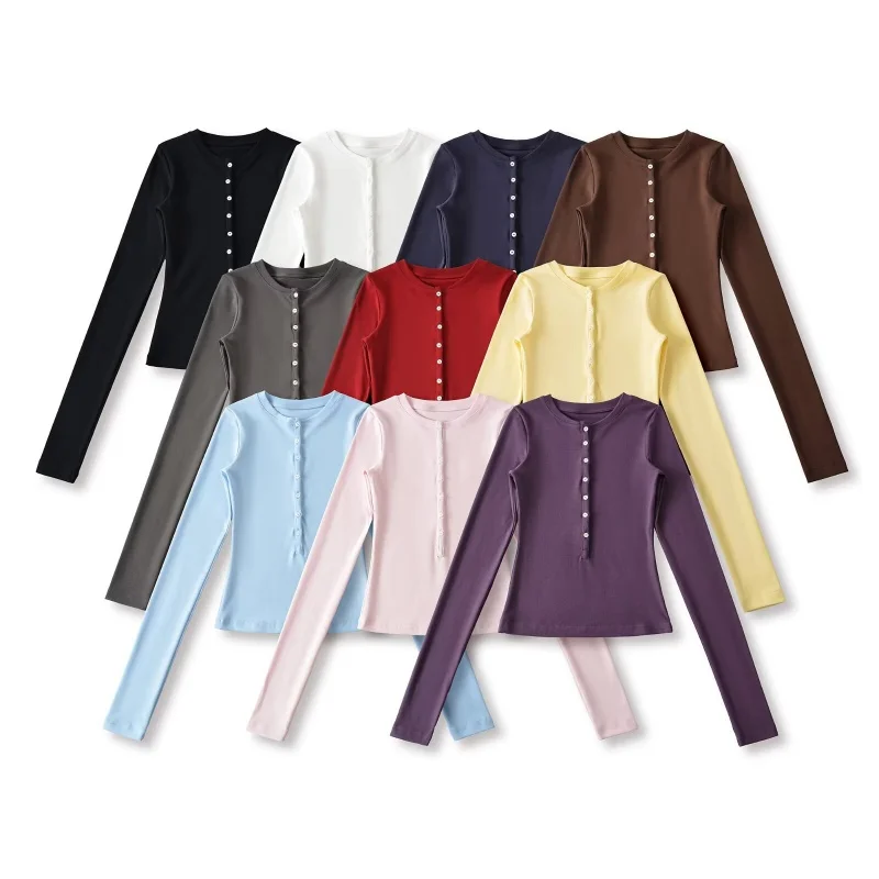 Camiseta Básica Longa Slim Fit para Uso Interno e Externo, Camada Base Versátil para Mulheres