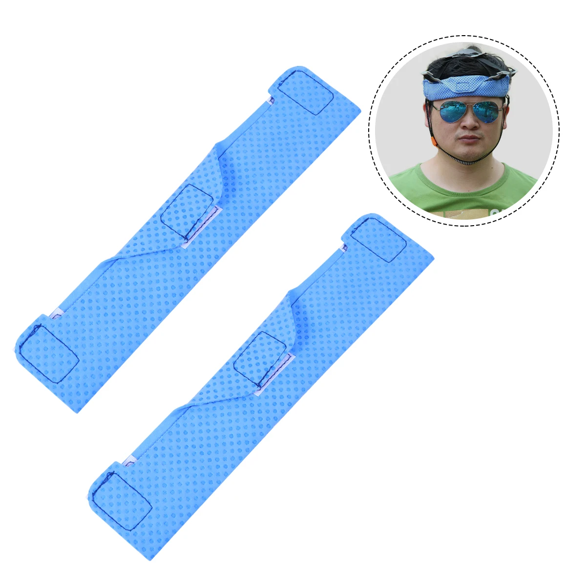 

2Pcs Safety Hat Sweatb Head Cooling PVA Material Ice Towel Reusable Washable Absorbent Fiber Mesh Technology Hyper Evaporative
