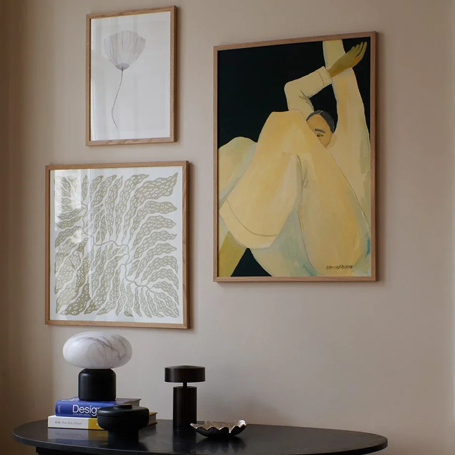 

Abstract Leaves Girl Geometric Lines Ginkgo Wall Art Prints PaintingCanvas Nordic Poster Wall Pictures For Living Room Decor