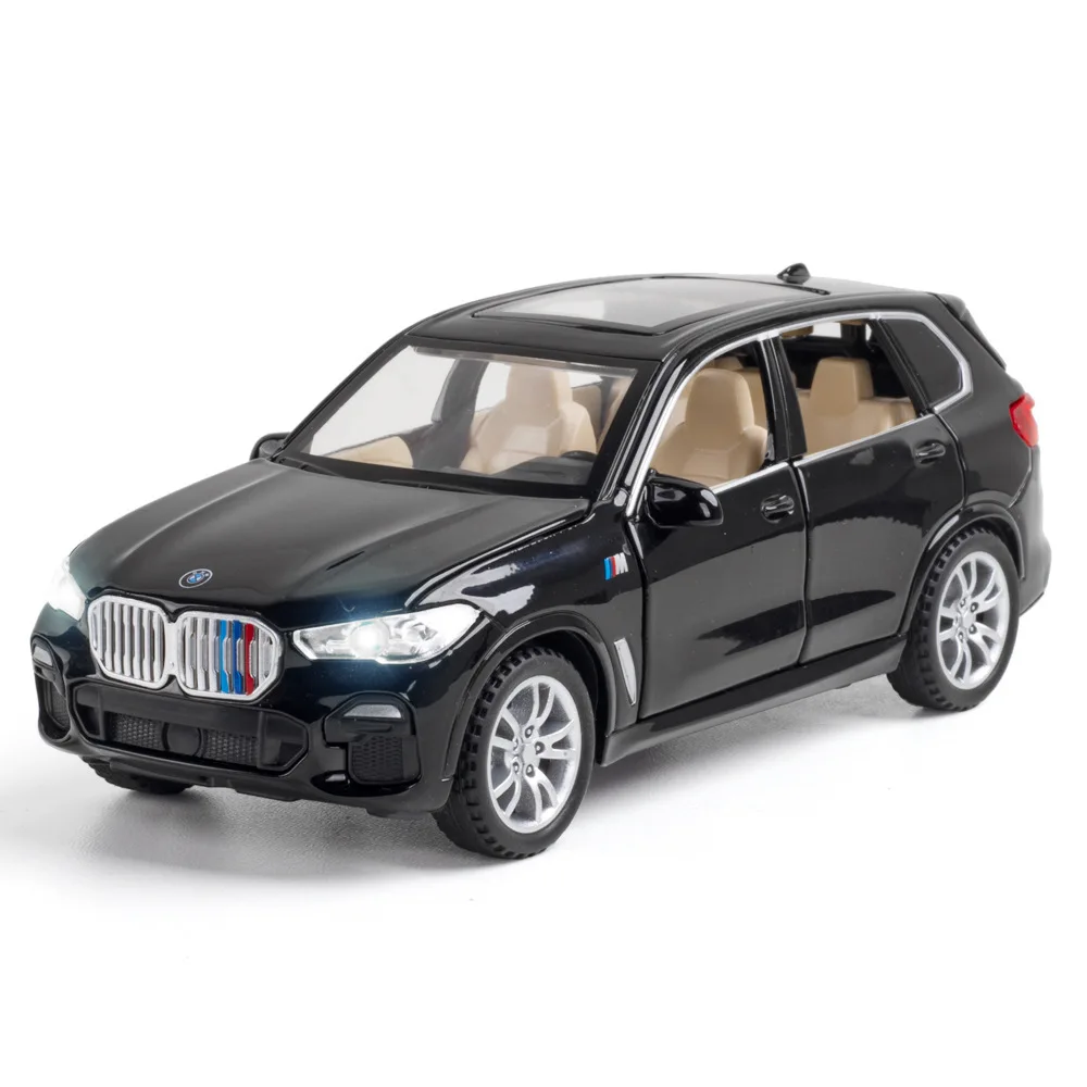 1:32 BMW X5 SUV Alloy Diecast Car Models Toy Simulation Vehicle Sound Light Pull Back Toys High Simulation Kids Toys E34