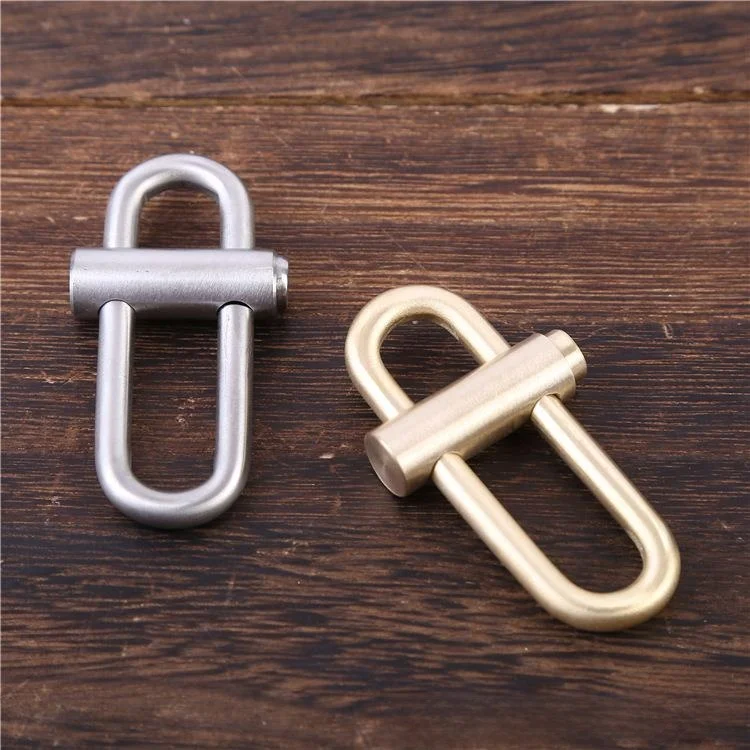 Handmade Thickened 304 Stainless Steel 5mm  Elliptical Two-way Car Quick Open Keychain Key Ring Automotive Accessory