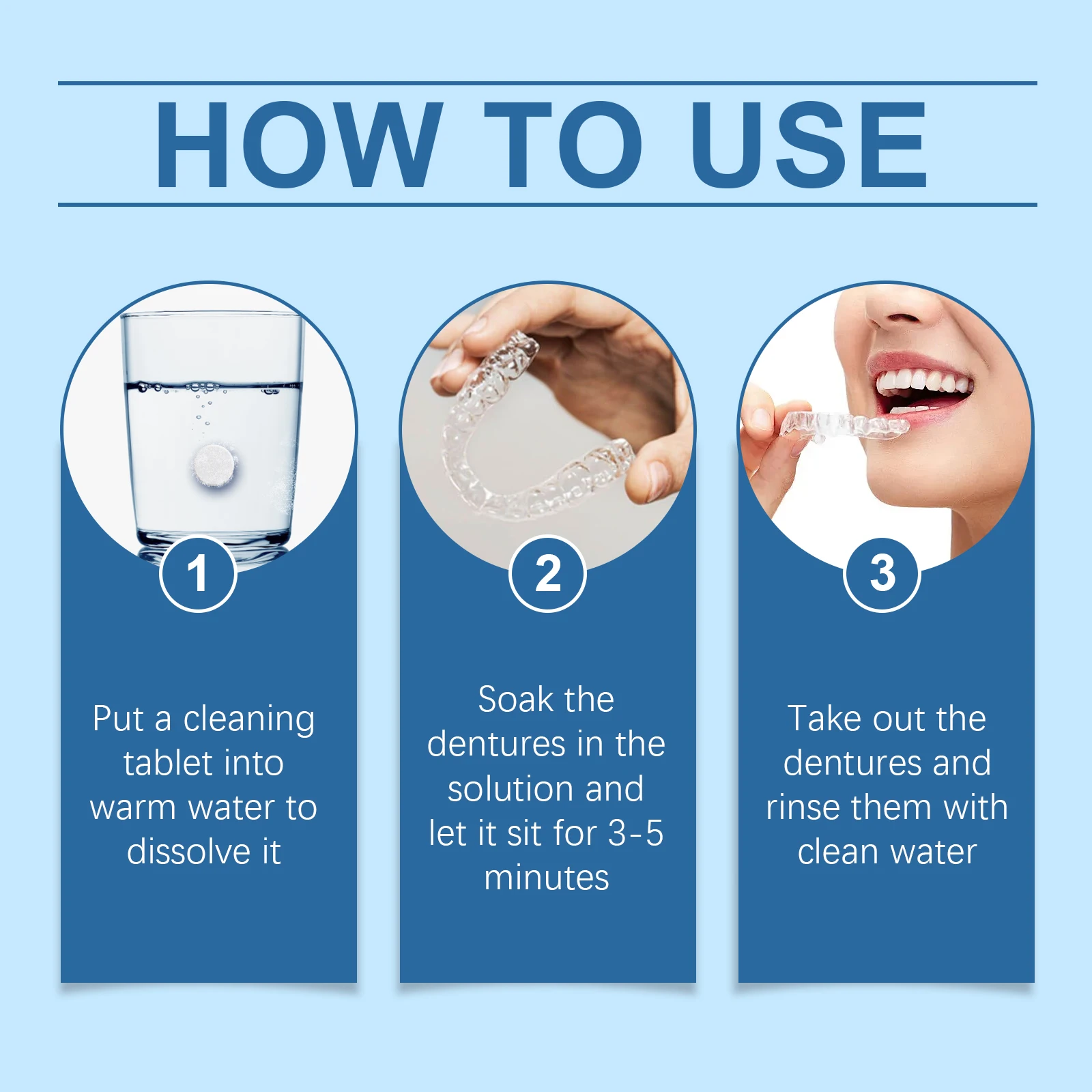 Oralhoe Denture Cleaning Tablets - Gentle Clean Fresh Breath Portable Daily Hygiene for False Teeth Oral Care view 6