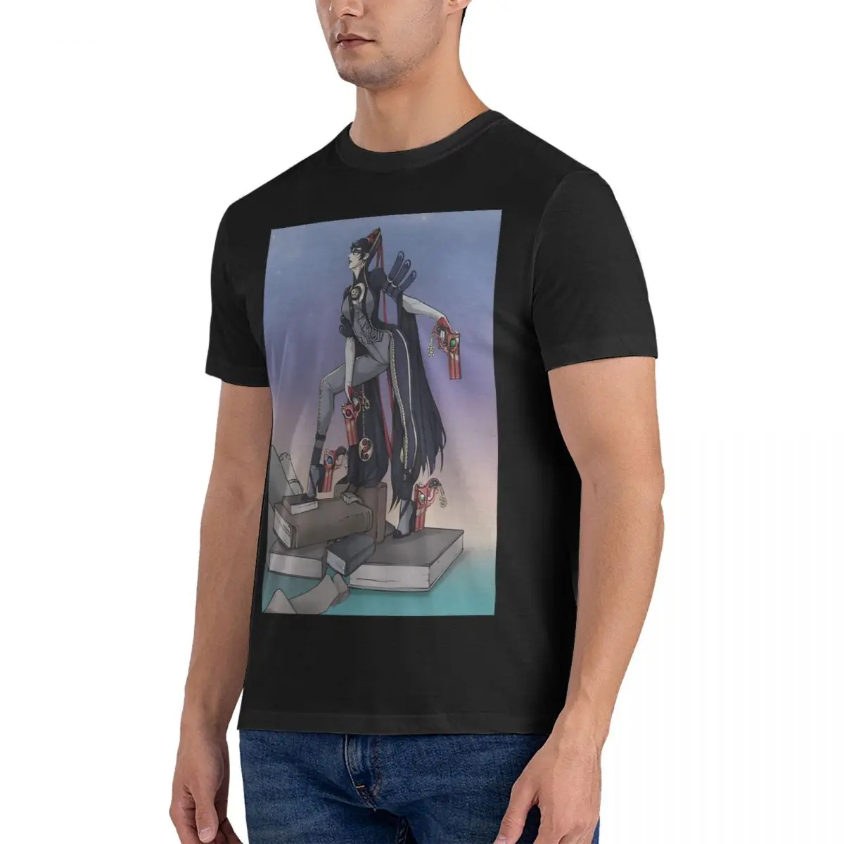 Darksiders 2 Hack And Slash T Shirt for Men Pure Cotton Unique T-Shirt Crew Neck Bayonetta Games Tee Shirt Short Sleeve Tops