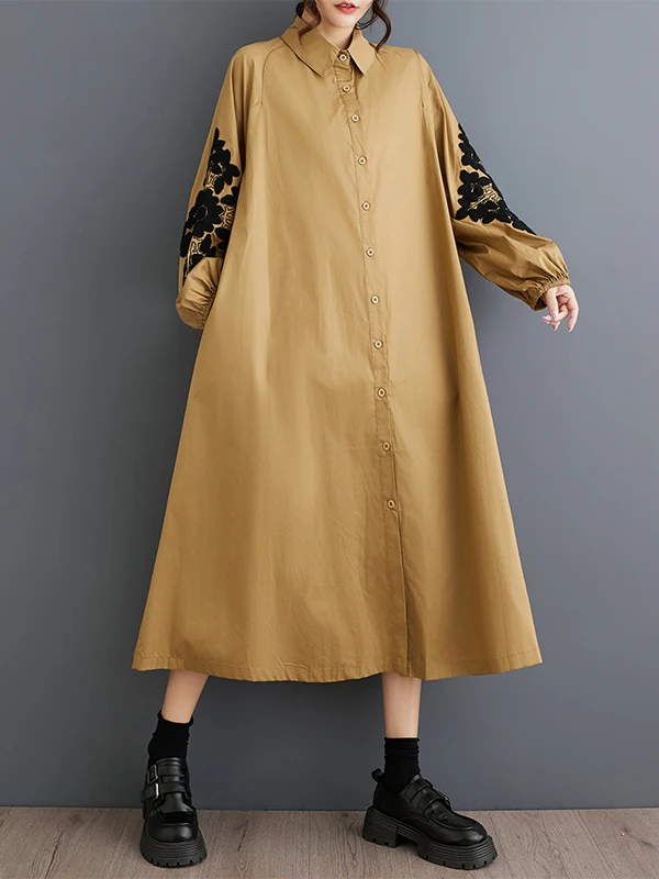 

Spring 2026 Casual Sle Loose Fit Long Sve Print Dr Women's irt Dr Sweet Simple Splicing Design Girl's Clothing