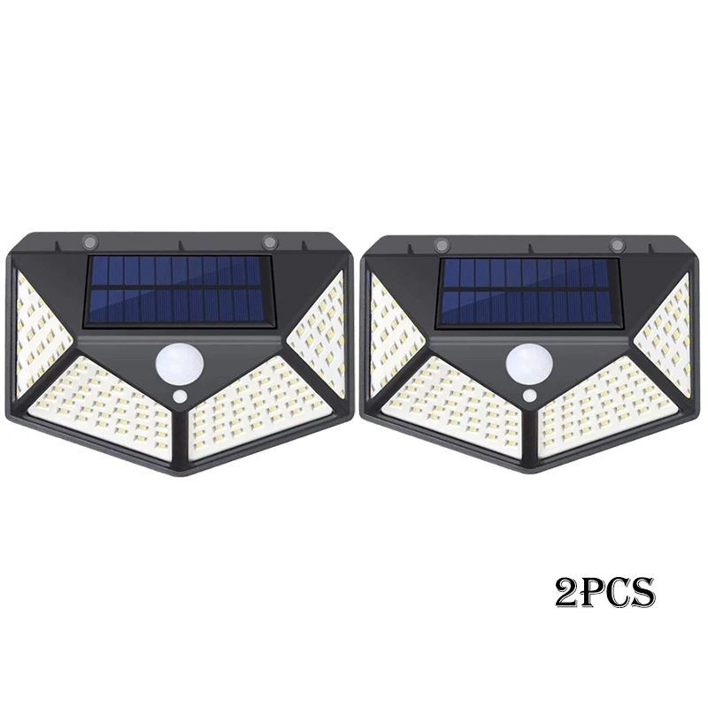 1-12 stuks zonne-verlichting buiten 100 LED wandlamp bewegingssensor verlichting waterdichte zonne-straatverlichting voor tuin veranda tuin garage - afbeelding 1