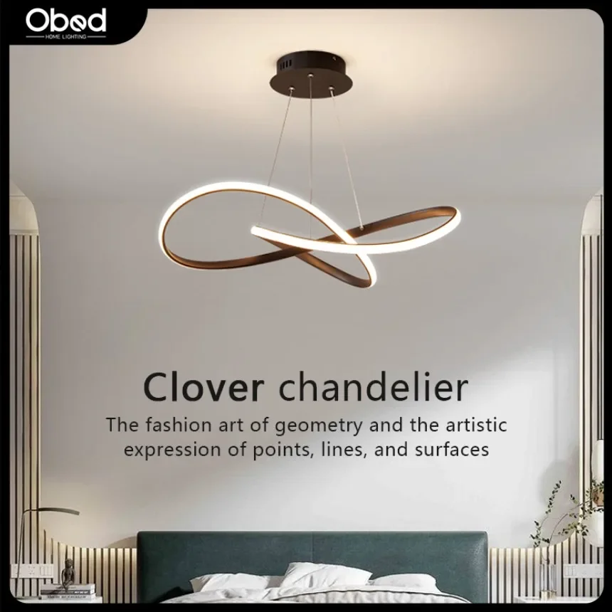 

Nordic Creative LED Chandelier Aluminum Clover Design Restaurant Living Room bedroom droplight Interior Home Decor pendant light