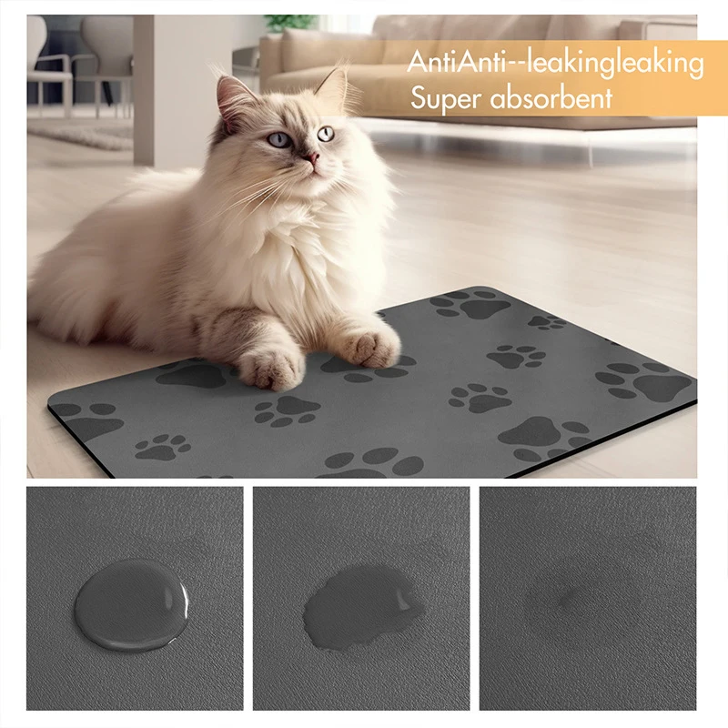 Pet Feeding Mat Non-slip Cooler Pad Absorbent Cat For Food And Water Bowl Place Non Slip Quickdry Accessories Supplies