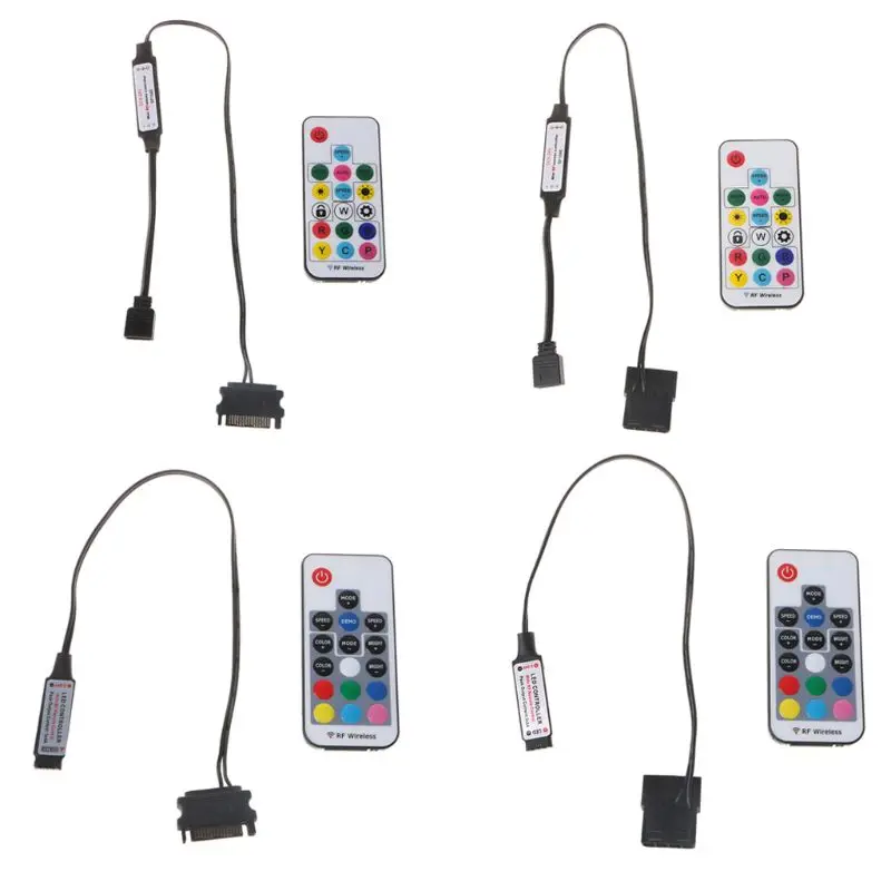 2024 New RGB Controller RF Wireless Remote Control for Case LED Light 3Pin 5V/4Pin 12V