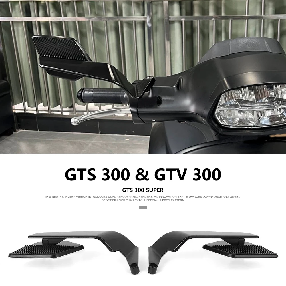 

For VESPA GTS 300 GTS300 Super 2015-2025 New Motorcycle Rearview Mirrors Adjustable Aluminum Mirror Accessories GTV 300 2025