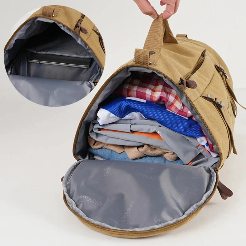 Multifunctional Gym Handbag Fitness Training Pack Large Capacity Canvas Backpack Daily Going Out Business Travel Shoulder Bag