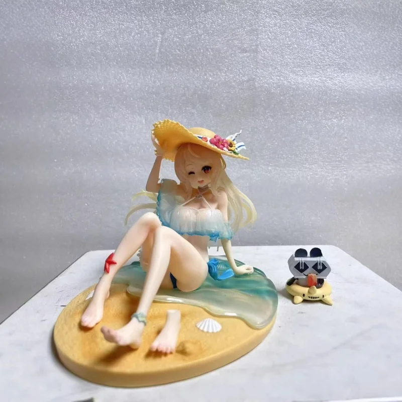 

Warship Girls R R. Chang Chun Anime Action Figure Swimsuit Style Flower Straw Hat Beach Themed Decor Anime Collectors Toy Gifts