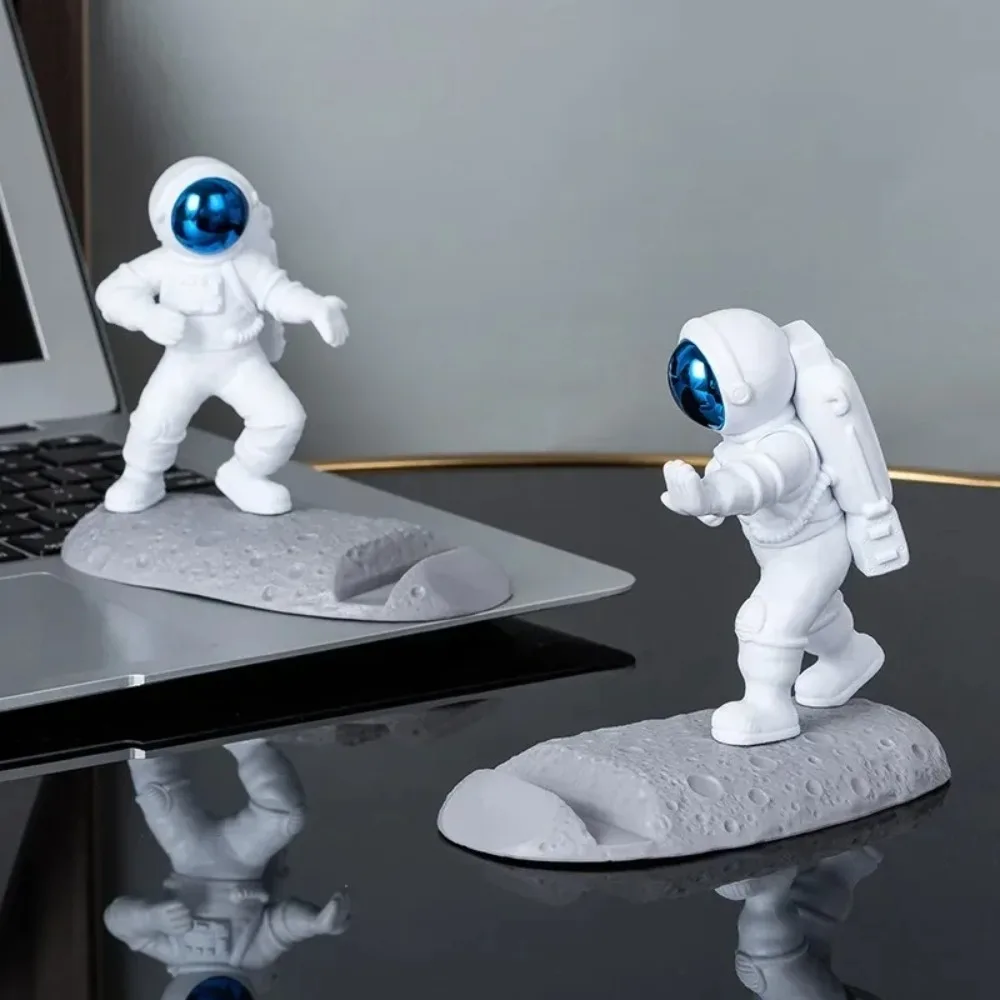 PVC Astronaut Mobile Phone Stand Holder Creative Mobile Phone Accessories Reading Stand Home Decoration Spaceman Sculpture