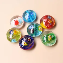 10Pcs 20mm Lampwork Beads Glass Flower Beads Round Flat Multi-Color  for jewelry Bracelet Necklace Earring Making DIY