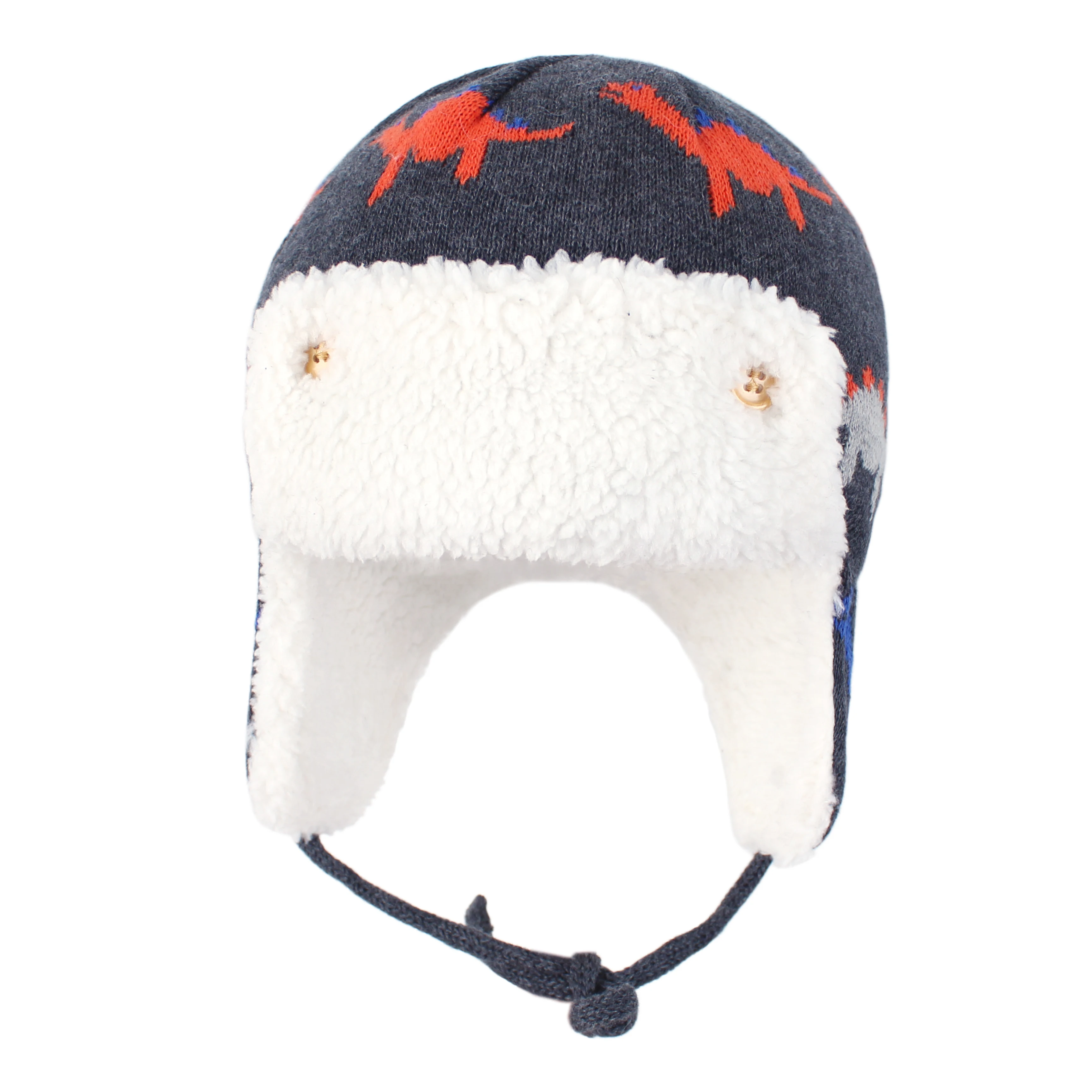 Connectyle  Baby Boys Girls Winter Skull Hat Cute Cartoon Dinosaur Cotton Fleece Lined Windproof Earflap Warm Outdoor Daily Hat