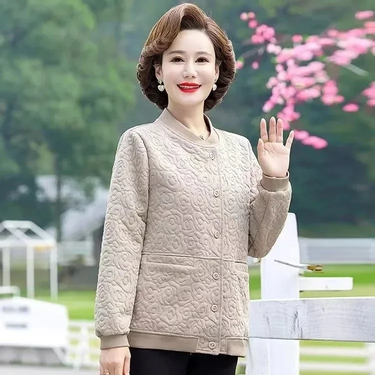 

Spring Autumn Casual Mother'S Loose Women Windbreaker Coat 2025 New Women Plus Size Trench Coat Fashion Women Jacket Top