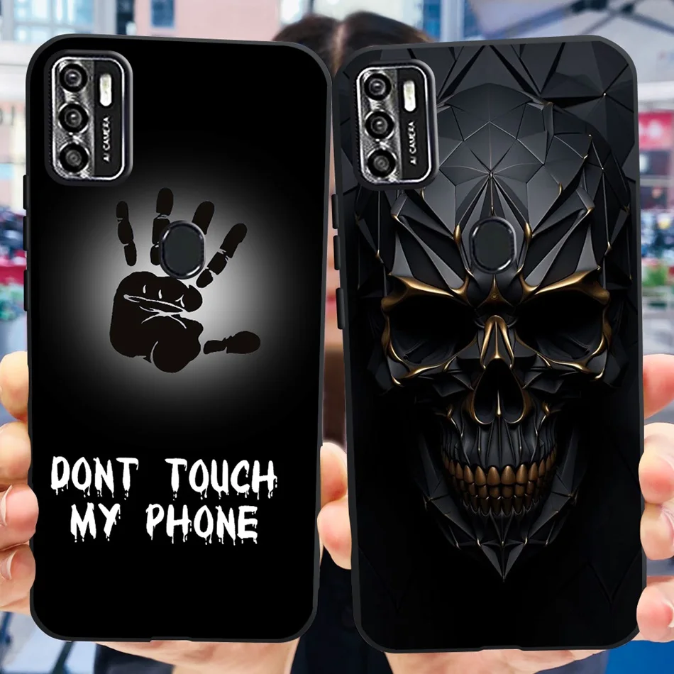 Para ZTE Blade A7s 2020 funda Zte A7020 Blade A7s 2020 moda Cool patrón negro silicona suave fundas de teléfono