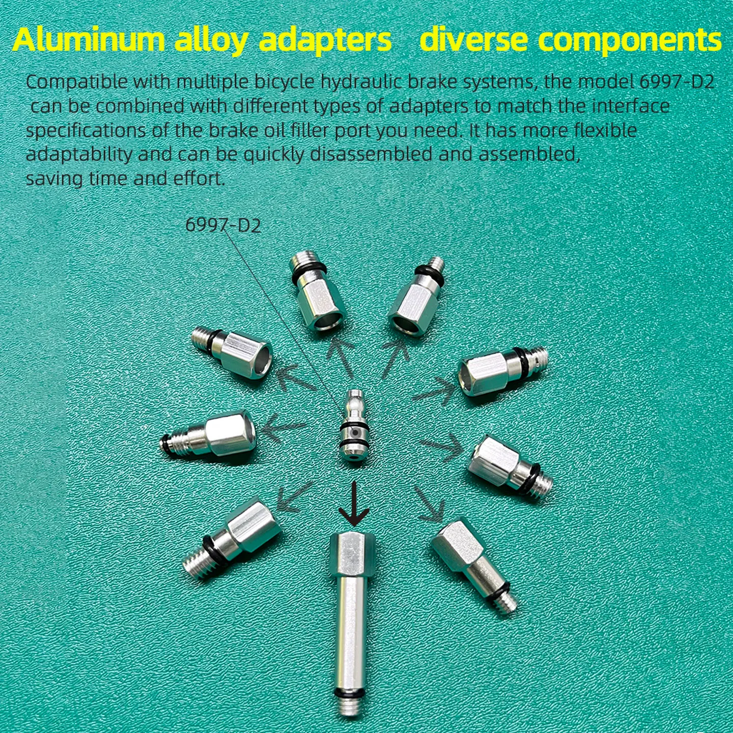NFOX Neues Universelles Ölwechsel-Werkzeug-Set Aluminiumlegierung Adapter Schrauben Ölscheibenbremsen-Reparatur Mountainbike Rennrad 13-teiliges Set