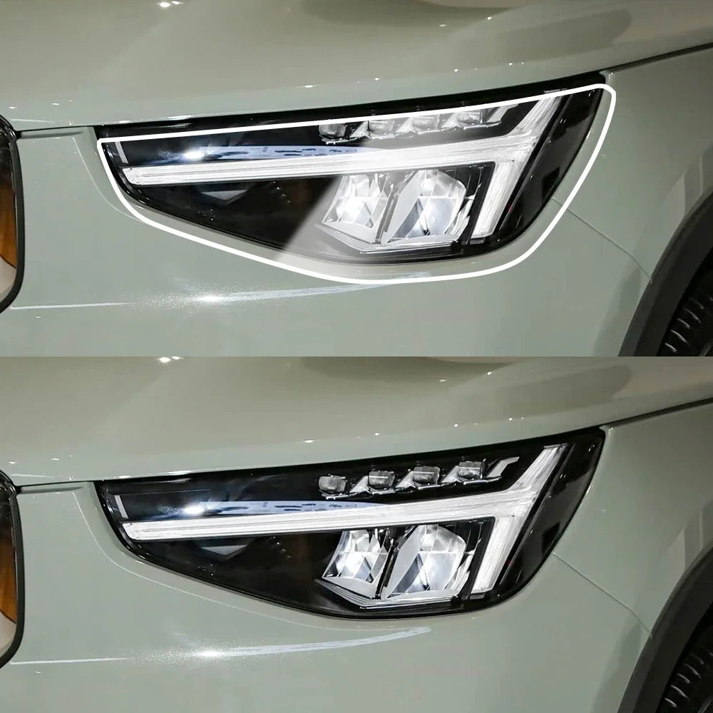 For Volvo XC40 2018-2026 High-Gloss Smoke Black Pre-Cut TPU Car Headlight Protection Film PPF Kit Anti-Scratch Vinyl Wrap Cover view 3