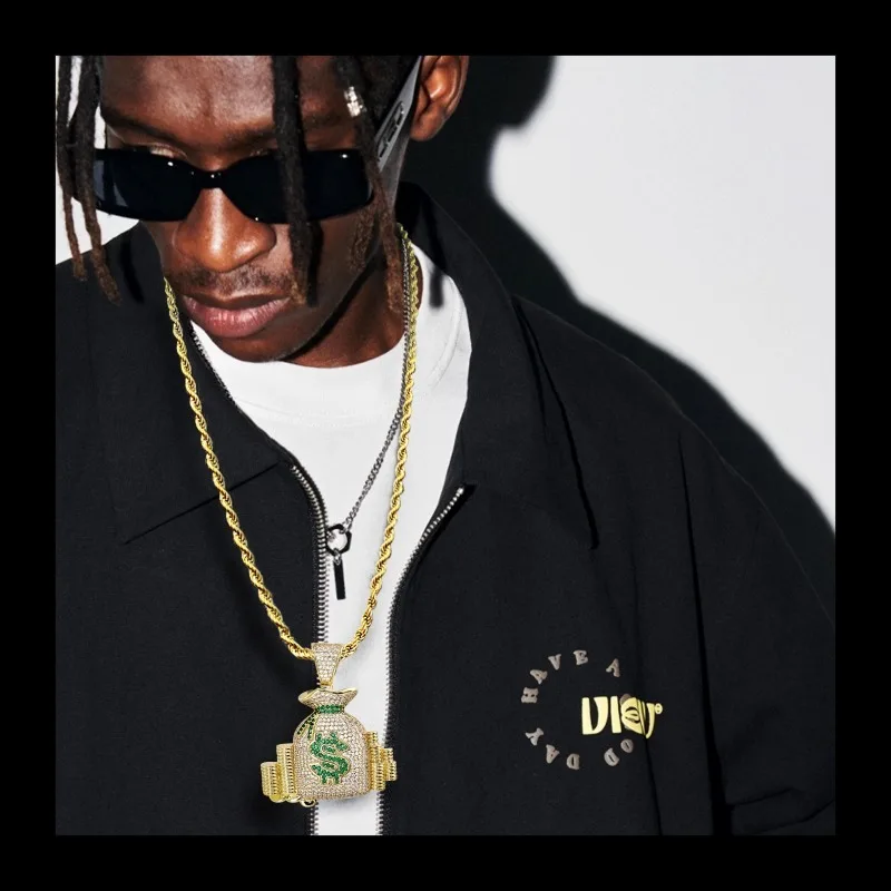 

Новые продукты специально разрабоются для мужских сумок для денег в стиле хип-хоп, сложенных подвесок, ожерелий, дизайнов долларов и монет.