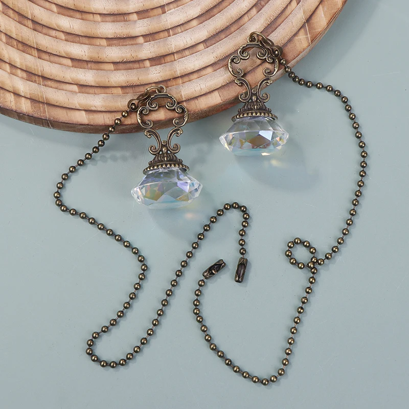 1Pc Ceiling Fan Crystal Pendant Pull Chain Extension Lamps Connector Zip Pendant