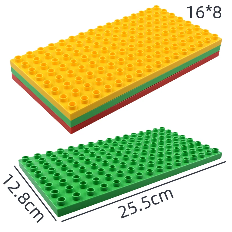 Placa dupla face de tamanho grande para crianças, pontos grandes, partículas grandes, pisos duplos, bloco de construção baseplate, brinquedo criativo, compatível